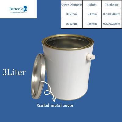 3 Liter/5 Liter malen Tin Cans Round Metal Tin-Dose für chemische beschichtende Lagerung
