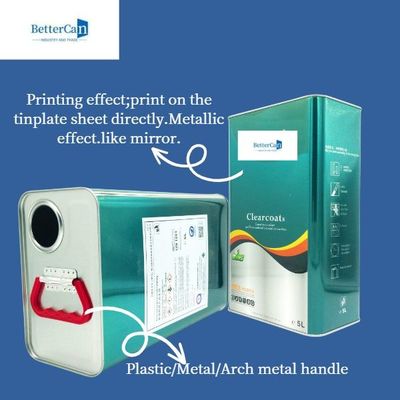 Quadratische 5-Liter-Metalldose, leere Farbkanister für dünnere Beschichtungshärter