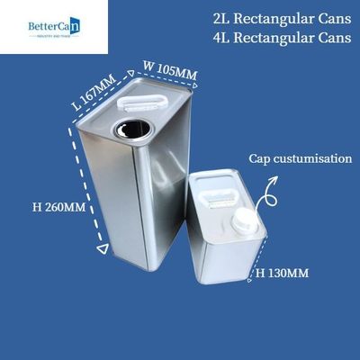 Leere industrielle Farbe konserviert 4 Liter rechteckiges Tin Containers