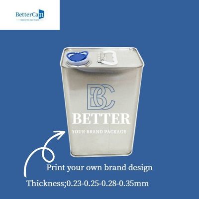 Leere industrielle Farbe konserviert 4 Liter rechteckiges Tin Containers