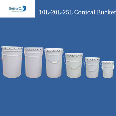 Weißes 20L Pail Bucket, stapelbare 20 Liter-Stahltrommel mit Stahlgriff