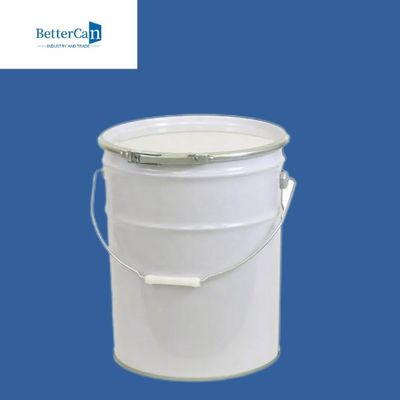 Metallfarbeimer-weißes Äußeres der Runden-20L mit Metallabdeckung