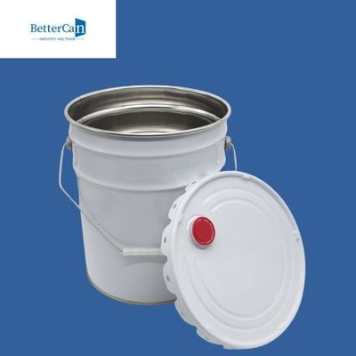 Metallfarbeimer-weißes Äußeres der Runden-20L mit Metallabdeckung