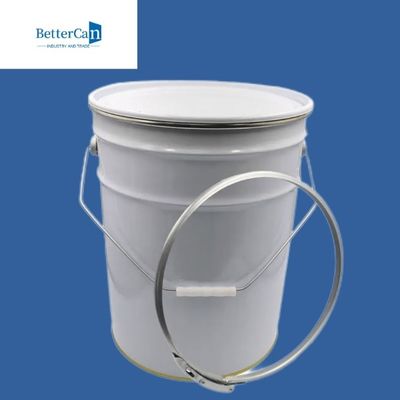 Metallfarbeimer-weißes Äußeres der Runden-20L mit Metallabdeckung