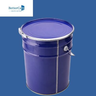 Blauer 5 Gallonen-Metallfarbeimer, rundes Metall Pail With Handle