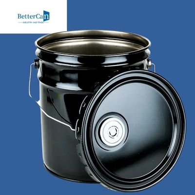 0.32mm-0.43mm Metallfarben-Eimer    Eimer des Schwarz-20l mit Deckel