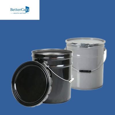 Kundenspezifischer Farbeimer-chemische Außenfarben-Dose des Metall20l       Mit Blumen-Deckel