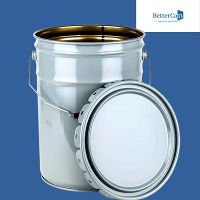 Kundenspezifischer Farbeimer-chemische Außenfarben-Dose des Metall20l       Mit Blumen-Deckel
