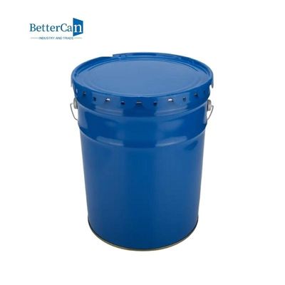 Dauerhaftes gemaltes Tin Buckets, blaues leeres Metall Pail With Lock Ring