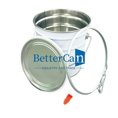 Weißer Farbeimer 5L 5 Gallonen-Metall Tin Pail With Lock Ring