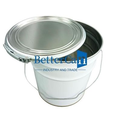 Weißer Farbeimer 5L 5 Gallonen-Metall Tin Pail With Lock Ring