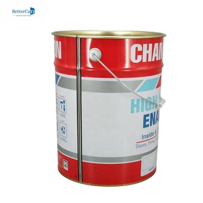 Weißer 20L Metallfarbe Eimer 5 Gallonen Metall Zinn Eimer mit Schließring Gummiverschluss