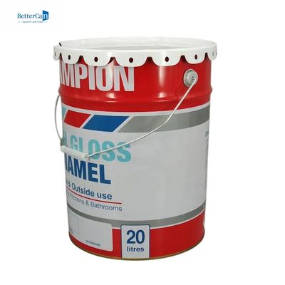 Weißer 20L Metallfarbe Eimer 5 Gallonen Metall Zinn Eimer mit Schließring Gummiverschluss