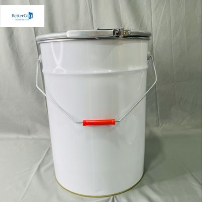 5 Liter Blechbehälter mit Schließring Weiß beschichtet CMYK 20 Liter OEM-Paket