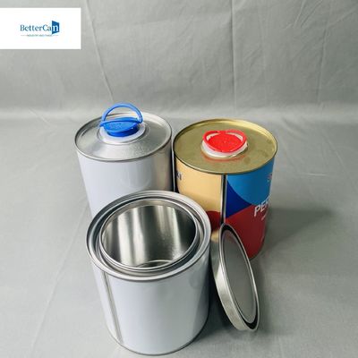 Luftdichte 1-Liter-Farbdose mit Plastikkappe Kleines CMYK-Druck