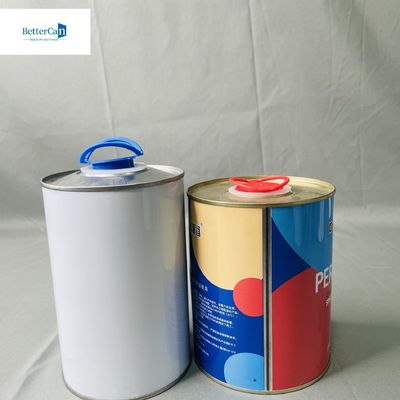 Luftdichte 1-Liter-Farbdose mit Plastikkappe Kleines CMYK-Druck