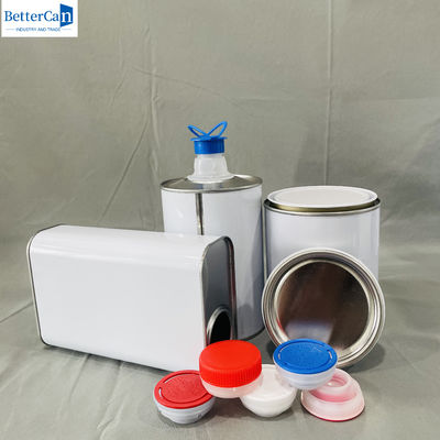 1 Liter rechteckige leere Zinndosen mit Plastikkappe 500 ml Runder Metallbehälter
