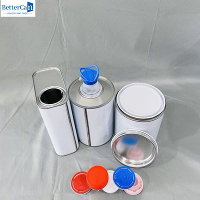 1 Liter rechteckige leere Zinndosen mit Plastikkappe 500 ml Runder Metallbehälter