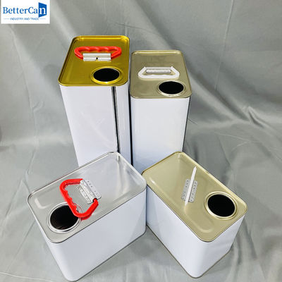 3.75 Liter weiß beschichtete Farbe Blechdosen 1 Gallonen Quadrat leere Blech